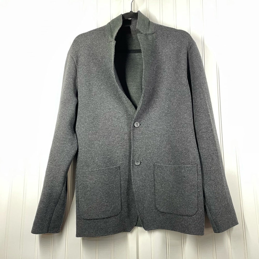 Uniqlo Women’s Gray Two Button Wool Blend Cardigan Sweater Size Small